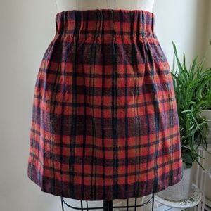 J. Crew Plaid Wool Mini Skirt